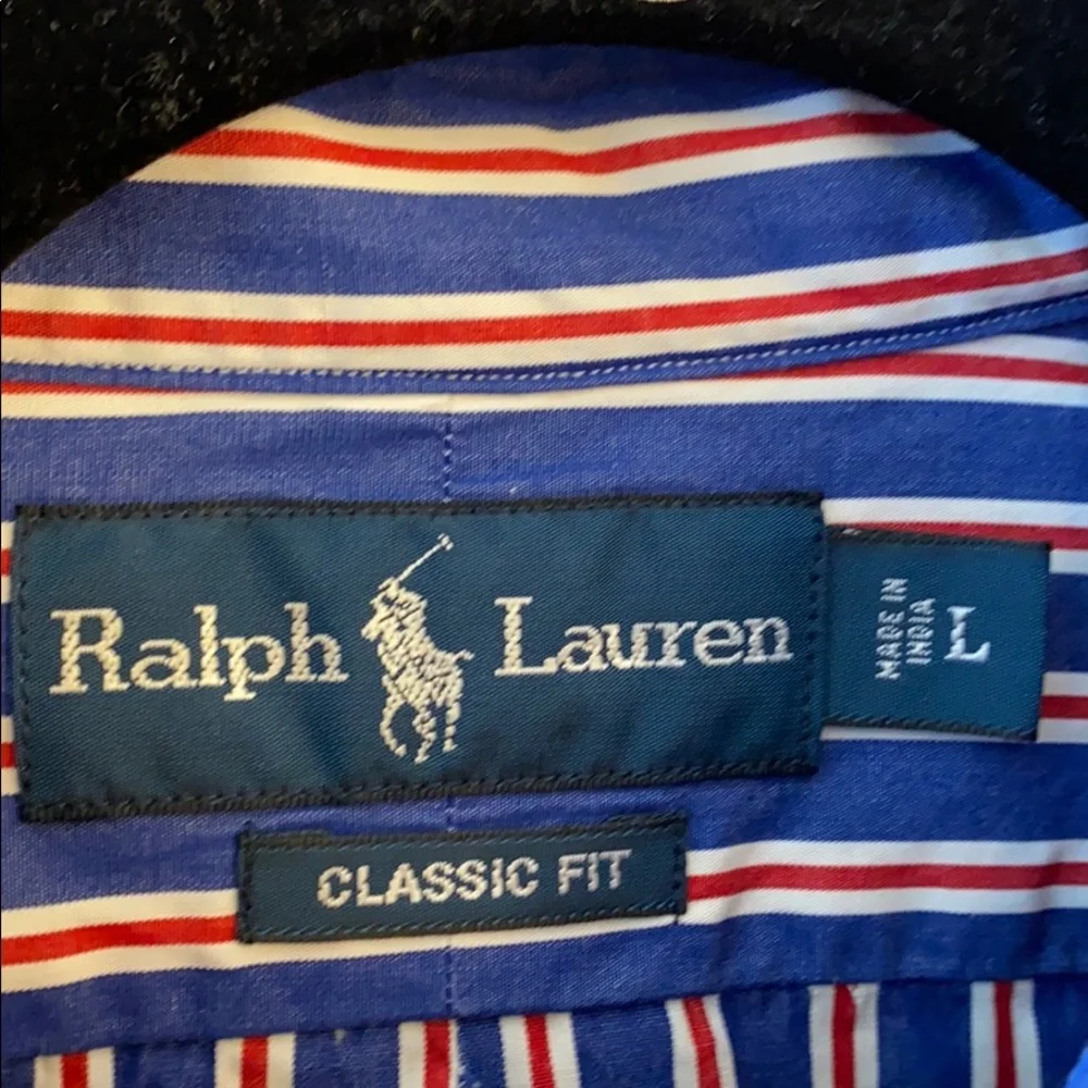 Ralph Lauren RWB stripe Dress Shirt Sz L - Picture 3 of 5
